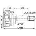 thumbnail image 2 of Febest OUTER CV JOINT 30X54X25 # 0410-009 OEM MB886436, 2 of 2