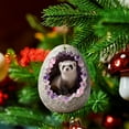 thumbnail image 3 of Fwttom Natural Animal Theme Christmas Ornaments - Cute Little Creature Hanging Christmas Tree Decorations, 2D Flat Small Accessories Xmas Holiday Decor, 3 of 6