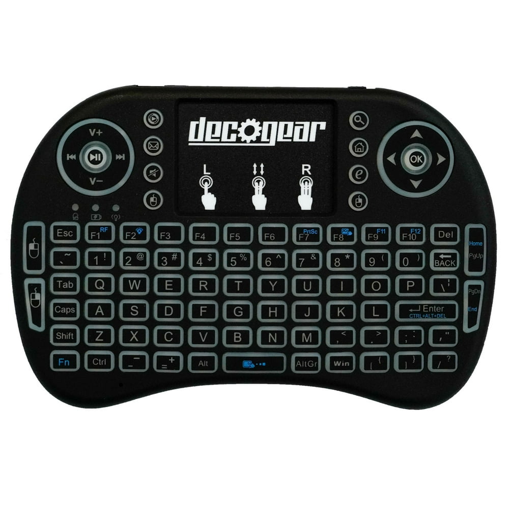 Deco Gear 2.4GHz Wireless Backlit Keyboard Smart Remote with Touchpad