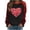 Red 07, variant on Womens Hearts Printed Tunic Tops Crewneck Raglan Long Sleeve Loose Valentines Day Sweatshirts Pullover Blouses (L, Red)