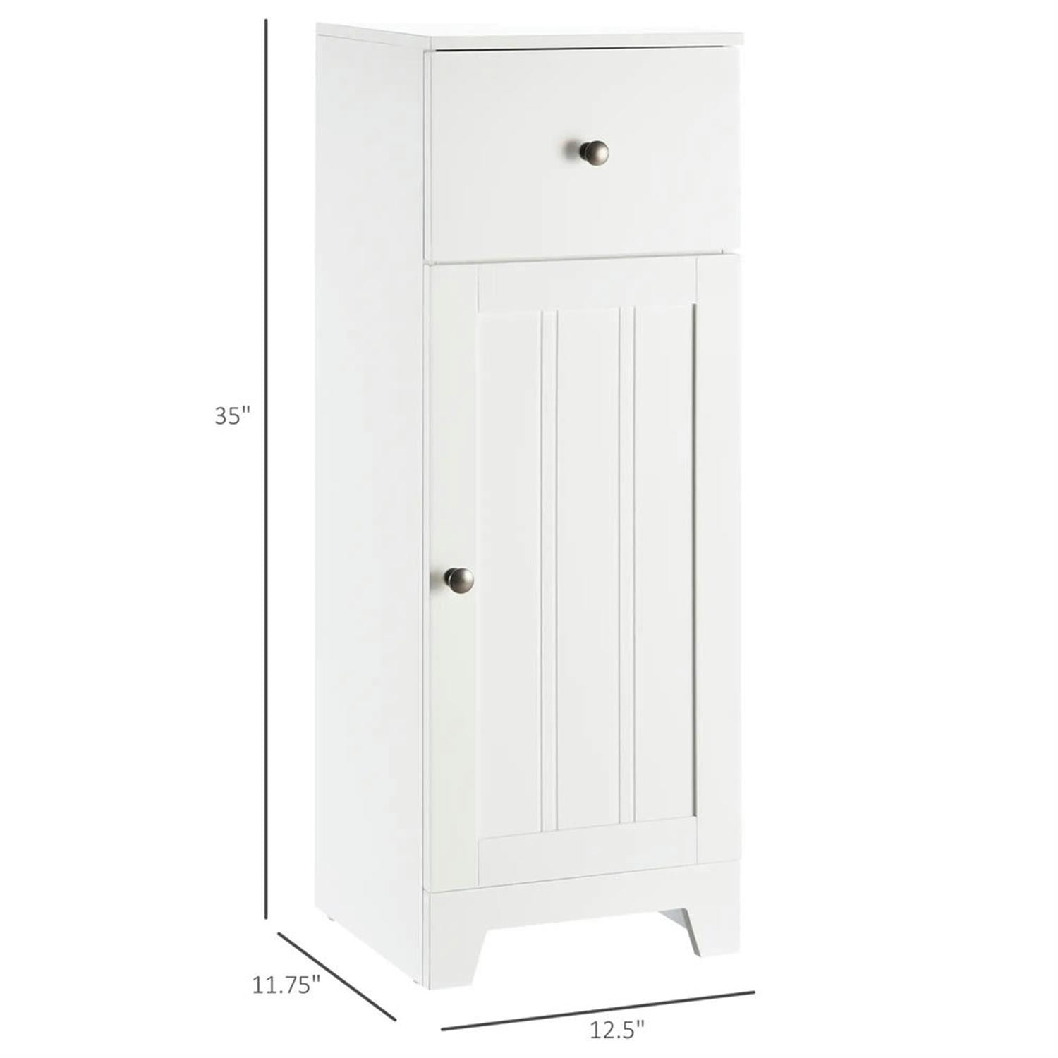 Demi Bonn 35" Bathroom Floor Cabinet, Freestanding Bathroom Storage Cabinet with Adjustable Shelf and Drawer, for Living room, Entryway, Kitchen, White