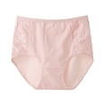 thumbnail image 2 of LYEAA Women Underwear 100% Cotton High Waisted Cool Briefs Breathable Comfort Solid Daily Panties Full Fashionable Underpants Pink L, 2 of 3