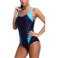 thumbnail image 5 of Women's Pro One Piece Athletic Bathing Suit Color Block Swimsuit, 5 of 5