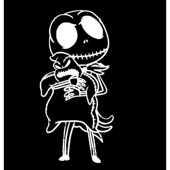 Jack Skellington Holding Oogie Boogie NBC Nightmare Before Christmas 6 Inch Professional Sticker for Truck, Car, Tumbler, Cup, Laptop, Decor, Locker, Table, Window