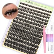 Lash Extension Kit Fluffy Cluster Eyelashes Extensions 280 Pcs Wispy Volume Individual Lashes with Lash Glue Strong Hold Natural Look Lashes Applicator Tweezers by Newcally