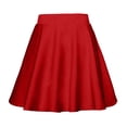 thumbnail image 2 of YTCAMLO High Waisted Womens Mini Skirt Casual Plus Size Stretchy Athletic Skirts Flared Pleated Skirt Soft Flowy Skater Skirts, Red L, 2 of 5
