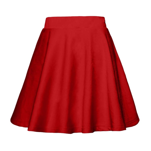 Faldas de Verano Cortas de la Mujer A-Línea Color Sólido Medio Mini Falda Casual Cintura Elástica, Faldas de Línea a para las Mujeres