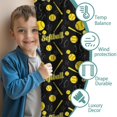 thumbnail image 3 of Blackout Kids Curtains,Softballs and Text Black Pattern Children's Insulated Curtains Set Of 2,Bedroom Essentials,Toddler Room Decor 52"x84", 3 of 5