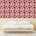 thumbnail image 3 of Ambesonne Skull Peel & Stick Wallpaper for Home, Skull Roses and Reddish Stain, 13"x36", Ruby Off White Black, 3 of 5