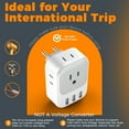 thumbnail image 3 of European Travel Plug Adapter 4 AC Outlets with 3 USB,EU Power Plug Adaptor for US to Most of Europe Italy, Spain, Switzerland, France, Greece, Iceland, Germany, 3 of 7