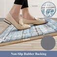 thumbnail image 4 of Findosom 2pcs Anti Fatigue Kitchen Rug Set Waterproof Oil-proof Wipe Clean Non Slip Kitchen Runner and Mat 0.4" Thick PVC Cushioned Standing Mats for Kitchen Sink Office 18"x30"+18"x47" Blue, 4 of 8