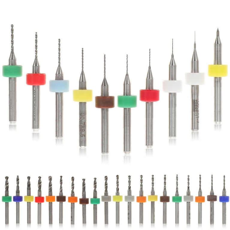 30pcs Micro Drill Bit Set Jewelry Drill Small Drill Bit Set for Circuit Board Jewelry Engraving, Size: 3.8X0.7CM
