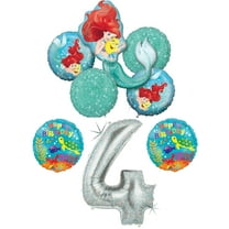 Ariel Little Mermaid Disney Princess Undersea 4th BIRTHDAY PARTY Balloon...