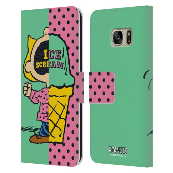 Head Case Designs Officially Licensed Peanuts Halfs And Laughs Sally Ice Cream Leather Book Wallet Case Cover Compatible with Samsung Galaxy S7