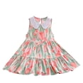 thumbnail image 2 of LOVZFMLL Robe d'Été à Imprimé Floral pour Filles Manches Courtes Col Rond Jupe Princesse, 2 of 3