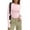 09# Light pink, variant on Women's Casual Basic Crop Tops Slim Fit Long Sleeve Crew Neck Solid Color Fall Pullover Shirts Tight Tee Black S