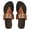 Brown, variant on Women's Square-Toe Metallic Decor Slides 2024 New Summer Collection - Fashionable Minimalist Flat Sandals for Indoor/Outdoor Use, Beach Parties & Daily Errands