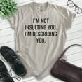 thumbnail image 2 of I'm Not Insulting You I'm Describing You Shirt, Unisex Women's Men's Shirt, Insult Attitude Sarcasm Shirt, Light Silk Gray, X-Large, 2 of 6