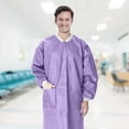 thumbnail image 7 of Purple Disposable Lab Coats, SMS Knee Length with 3 Pockets, 10 Count, Large, 7 of 7