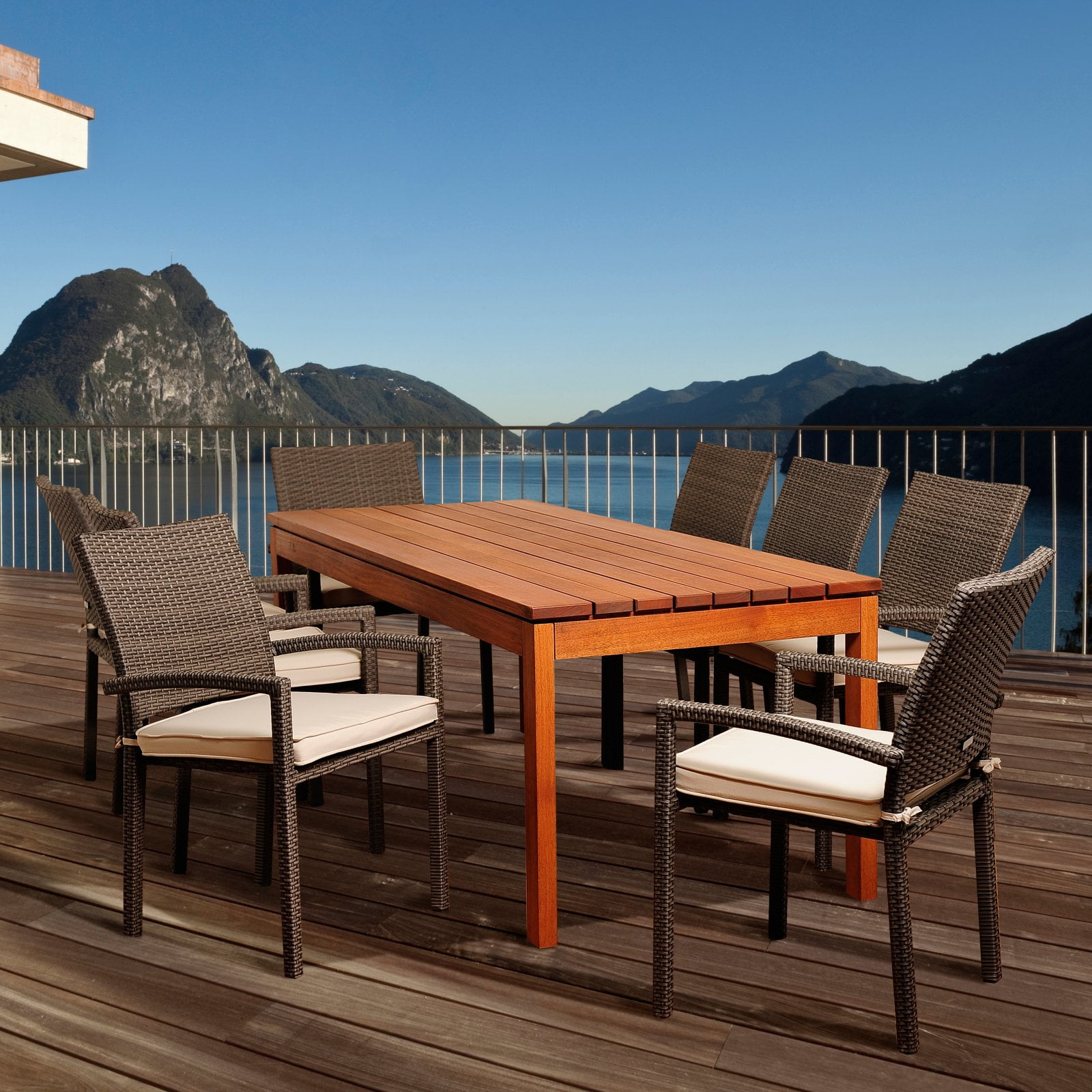 Amazonia Virginia Beach Eucalyptus 9 Piece Rectangular Patio Dining Set