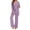 Purple, variant on APEXFWDT Womens 3 Piece Lounge Sets Pajamas Long Sleeve Cardigan Crop Top Wide Leg Pants Loungewear Set Sweatsuit
