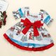 thumbnail image 5 of Falda con lazo grande con estampado de Papá Noel para niños de Navidad, vestido para niñas pequeñas y medianas, 5 of 6