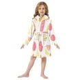 thumbnail image 6 of FORMRS Niños Bathrobe Unisex Hooded Robe Soft Plush Pajamas Sleepwear, Size 4-6T, White Grapefruit Slices, 6 of 7