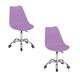 thumbnail image 1 of Set De 2 Sillas De Oficina Color Lila Komfort Estilo Eames Con Ruedas, 1 of 5