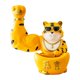thumbnail image 2 of Cuenco de almacenamiento con estatua de gato de la suerte, contenedor de artículos diversos, organizador de escritorio con escultura de animal Amarillo, 2 of 9