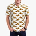 thumbnail image 2 of Balery Pizza Printed Men’s Short Sleeve Polo Shirt, Midweight Men's Shirt,Golf Polo shirts -, 2 of 8