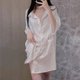 thumbnail image 1 of Pijama Sexy de verano para mujer, camisa fina de satén de gran tamaño, vestido de lencería largo blanco, camisón de tentación fino de alta gama, 1 of 4