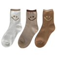 thumbnail image 1 of 3 pares de calcetines térmicos cálidos de invierno para mujer, calcetines de lana de tendencia sonriente, calcetines suaves y esponjosos de Cachemira, nieve, algodón, blanco, negro, calcetines para, 1 of 5