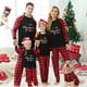 thumbnail image 3 of Pijamas familiares a juego de navidad, conjunto de pijamas negros cuadrados a cuadros de diseño exclusivo, feliz navidad, 3 of 3