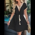 thumbnail image 4 of Vestido Informal de Verano con Cintura Ajustada para Mujer para Vacaciones Negro M, 4 of 7