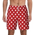 thumbnail image 3 of Uemuo Red Polka Dot Pattern Mens Swim Trunks Quick Dry Board Shorts with Mesh Lining, Stretch Beach Shorts Quick Dry No-Chafing Board Shorts-XX-Large, 3 of 9