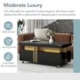 thumbnail image 5 of SESSLIFE Modern Lift Top Coffee Table with Storage, Hidden Compartment and LED Lighting, Multifunctional Centerpiece for Small Spaces, 39.3 Inch, Black, 5 of 12