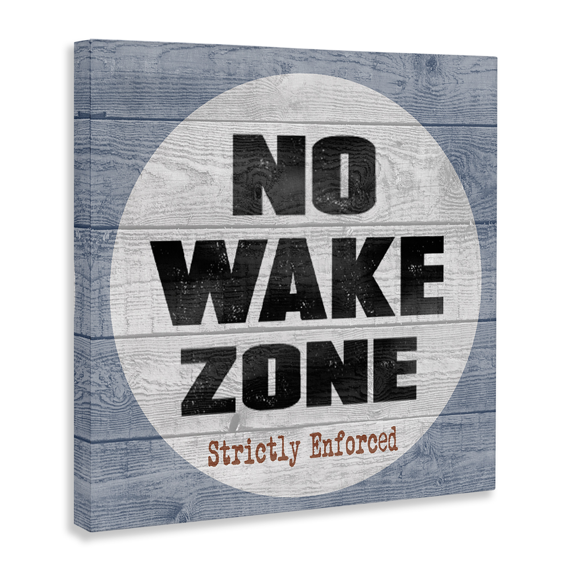 Stupell Industries No Wake Zone Beach Planks Nature Painting Gallery Wrapped Canvas Art Print Wall Art, 36 x 36