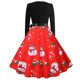 thumbnail image 4 of Moda mujer otoño Navidad cuello en V estampado suelto cómodo vestido de manga larga Fridja  nbo3281, 4 of 6