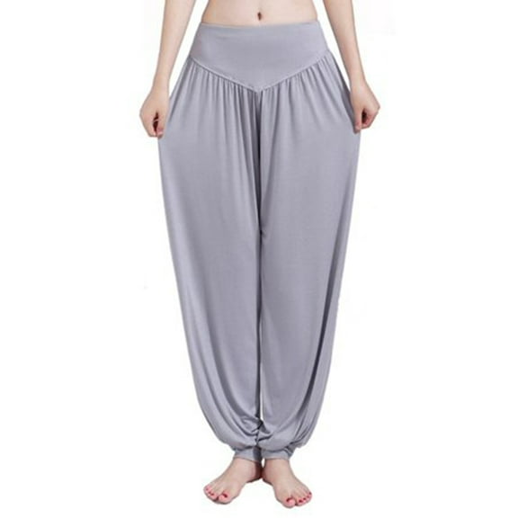 FUTATA Women's Solid Color Harem Pants Casual Comfortable Yoga Beach Pants Loose Lounge Trousers