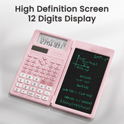NEWYES Scientific Calculators for Students, 82 MS Foldable Cute Math Calculator with Notepad,10-Digit Large Screen, for Middle High School Supplies & College (Pink)