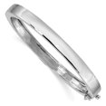 thumbnail image 1 of 14k White Gold 6.3mm Polished Casted Hinged Bangle Bracelet, 1 of 2