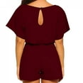 thumbnail image 2 of TIMIFIS Women's Summer Jumpsuit Belted Keyhole Back Short Sleeve Solid Color Jumpsuit on, 2 of 6