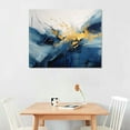thumbnail image 2 of GOSMITH Canvas Wall Art - Navy Blue Gold Abstract Wall Art Print Hand Painted Wall Art Canvas Art Wall Decor Can Hanging 20x16in, 2 of 4