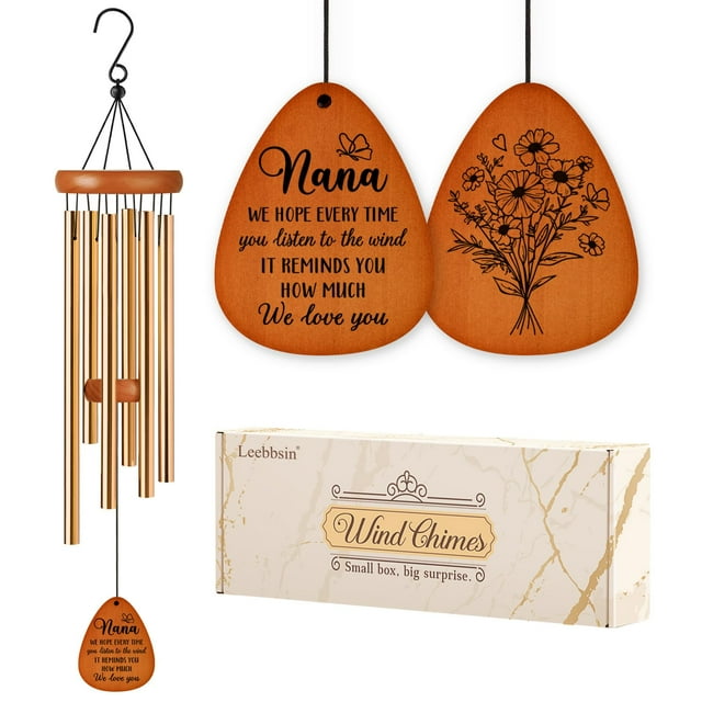 Móvil de Viento Leebbsin Nana Regalo 65 cm Tubos de Aluminio