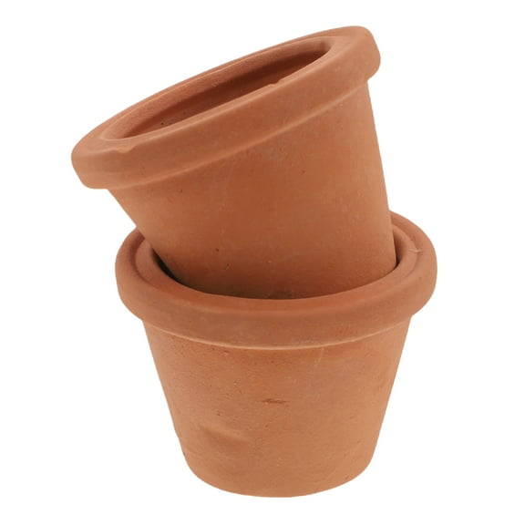 HOMEMAXS  2 Pcs Mini Terracotta Basin Flower Pot Succulent Pots Small Clay for Crafts Baby Red