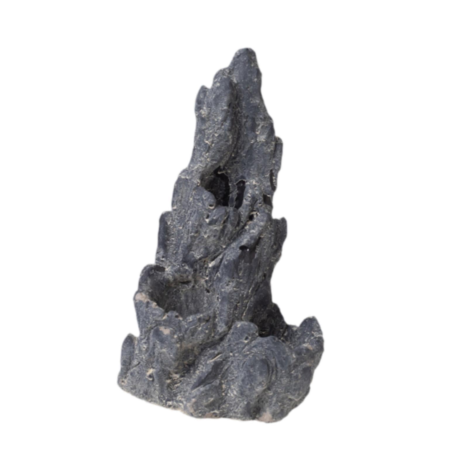 EHJRE Reptile Artificial Rock Cave Reptile Landscape Decoration Rock Rockery Ornament Landscaping Model for Bearded Dragon Tortoise Black