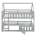 thumbnail image 5 of Aukfa Twin-over-Twin Bunk Bed with Fence and Door, Solid Wood House Bunk Bed for Kids Toddy - Gray, 5 of 9