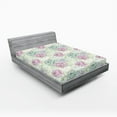 thumbnail image 2 of Ambesonne Garden Fitted Sheet, Hand-Drawn Peonies Pattern, California King, Soft Pink and Almond Green, 2 of 5