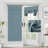 Adhesive Door Curtain*1 French Door Curtains Linen Textured Privacy Door Blinds Kitchen Window Curtains Darkening Curtains for Glass Door Tie Up Curtain