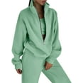 thumbnail image 1 of LAICAIW Women's Fleece Two Piece Outfit Half Zip Sweatshirt and Joggers Pants Set Tracksuit, 1 of 5